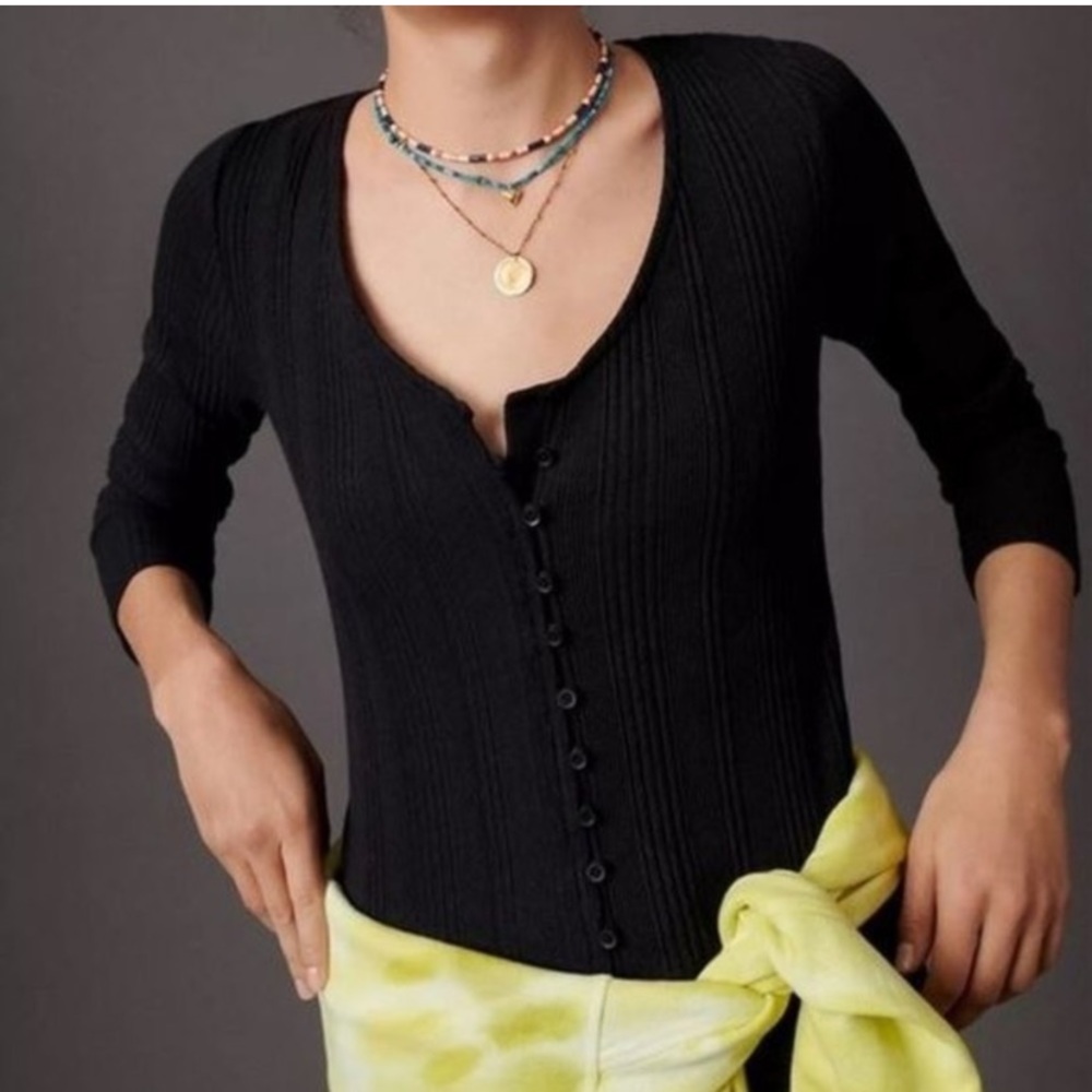 Anthropologie Ribbed Scoop neck top